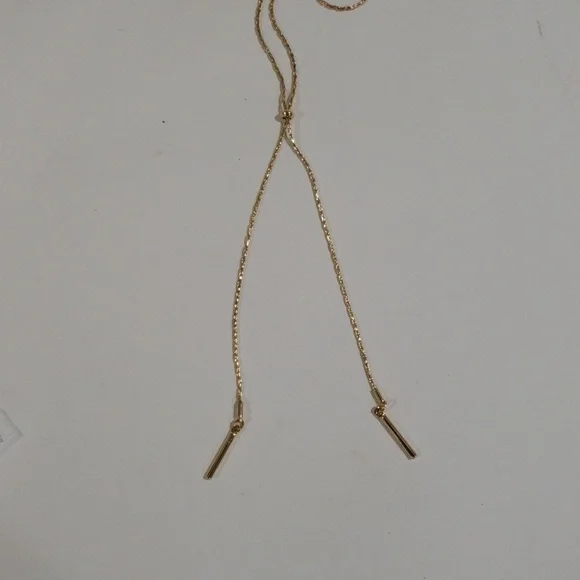 Gold Lariat Y-Necklace – Minimalist Dainty Adjustable Drop Pendant Chain Jewelry - Picture 7 of 8